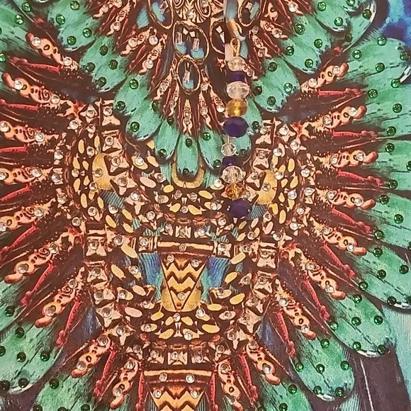 SAKKAS CAFTAN or KAFTAN  Flowing TUNIC Eyecatching Butterfly Print DRESS - Picture 4 of 7